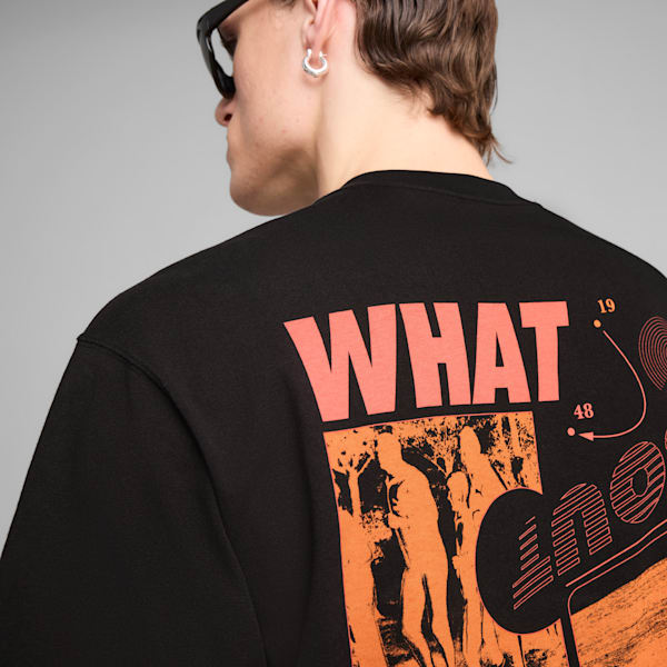 Playera House Of Graphics "What" para hombre, PUMA Black, extralarge